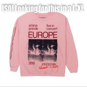 Ariana Grande pink Live in Europe Crewneck